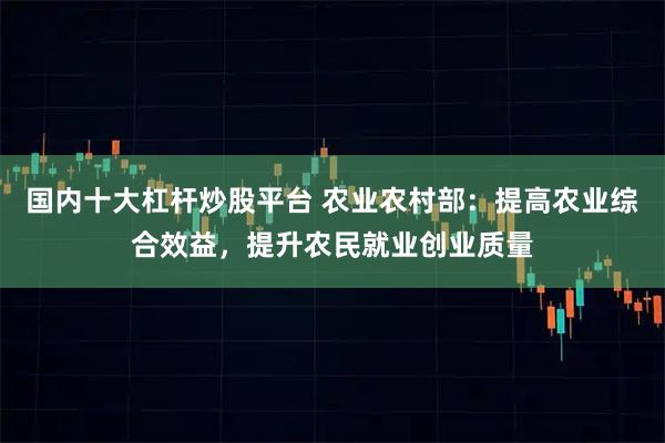 国内十大杠杆炒股平台 农业农村部：提高农业综合效益，提升农民就业创业质量